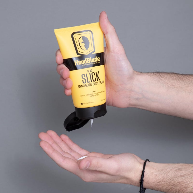 HeadBlade HeadSlick Men's Head & Skull Shaving Cream | No more Nick, Cuts, or Razor Burns | 5 oz (3 Pack) - Image 3